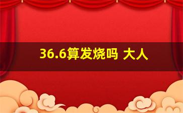 36.6算发烧吗 大人